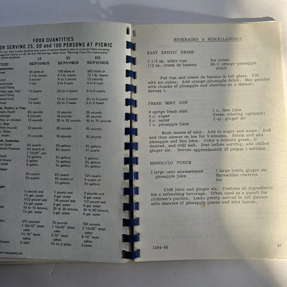 Ledyard Center School Community Vintage Cookbook 1980 Connecticut Spiral Bound
